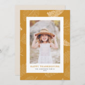 ミニマ離れリストパターHappy Thanksgiving写真 シーズンカード (正面/裏面)