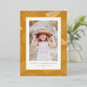 ミニマ離れリストパターHappy Thanksgiving写真 箔シーズンカード (立ち正面)