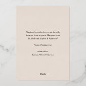 ミニマ離れリストパターHappy Thanksgiving写真 箔シーズンカード (裏面)