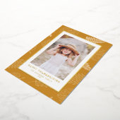 ミニマ離れリストパターHappy Thanksgiving写真 箔シーズンカード (回転した状態)