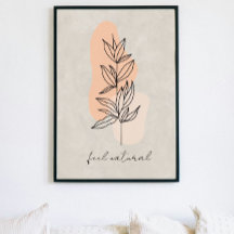 ミニマ離れリストラインアート抽象芸術ポスター