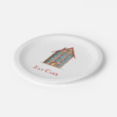 ミニマ食べラストケーキ建物引っ越し祝いパーティーパーティー ペーパープレート (アングル)