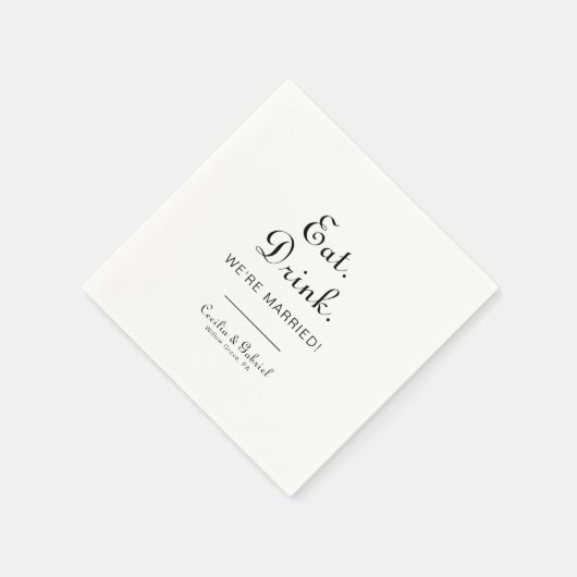 ミニマ食べリストのドリンク私たちは結婚したの スタンダードカクテルナプキン (角)