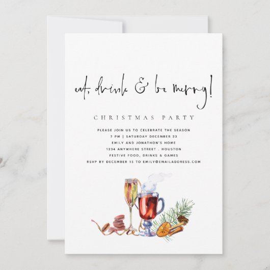 ミニマ食べリストドリンクメリークリスマスパーティー 招待状 (正面)