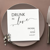 ミニマ飲リスト・イン・ラブ白黒モダンパーティー スタンダードカクテルナプキン