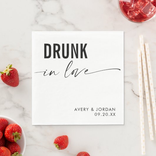 ミニマ飲リス結婚トの愛のナプキンスモダンで スタンダードランチョンナプキン (インサイチュ)