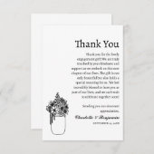 ミニマ魅力的素朴リスト婚約ギフト サンキューカード (正面/裏面)