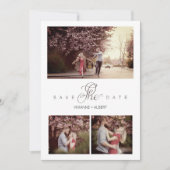 ミニマ鮮やかリズム3フォトコラージュモダン結婚ズ セーブザデート (正面)