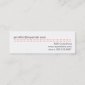 ミニミクモダンロドットの陽気な赤いグレーカスタム スキニー名刺 (裏面)