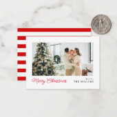 ミニミニマリストクラシックのメリークリスマスカード ノートカード (正面/裏面インサイチュ)