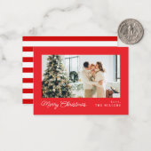 ミニミニマリストクラシックのメリークリスマスカード ノートカード (正面/裏面インサイチュ)