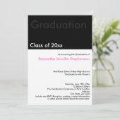 ミニミラモダンスト白黒ピンク卒業 招待状 (スタンド正面)