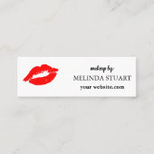 ミニメイクモダンアップアーティストの赤い唇 スキニー名刺 (正面)