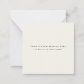 ミニメリークリスマススクモダンリエレガントプトアイボリー ノートカード (裏面)