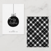 ミニメリーモダンクリスマスオーナメントホリデイ ノートカード (正面/裏面)