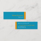 ミニモダンターコイズオレンジプロファイル名刺 スキニー名刺 (正面/裏面)