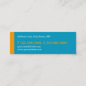 ミニモダンターコイズオレンジプロファイル名刺 スキニー名刺 (裏面)