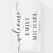 ミニモダンマシンプルリス結婚ト・ズ・ウェルカム・バナー 横断幕 (縦)