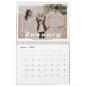 ミニモダンマスタイリッシュリストのタイポグラフィ写真 カレンダー (1月 2026)