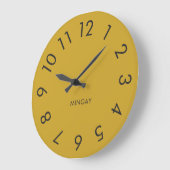 ミニモダンマパーソナライズされたリスト無地の・トウモロコシ ラージ壁時計 (傾斜)