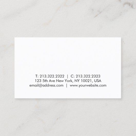 ミニモダンマリエレガントストプロフェッショナルプレーンブシン 名刺 (裏面)