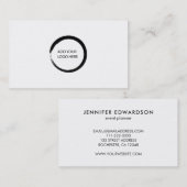 ミニモダンマリシンプルストのホワイトロゴプロフェッショナル 名刺 (正面/裏面)