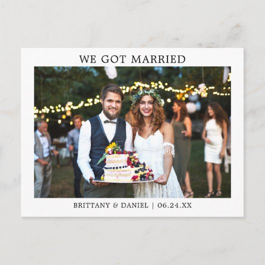 ミニモダンマリシンプルスト得結婚した We  ポストカード (正面)