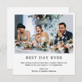 ミニモダンマリシンプルスト最高のデーエバースクエア サンキューカード (正面/裏面)