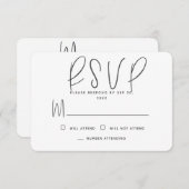 ミニモダンマリシンプルスト記憶記念返信 出欠カード (正面/裏面)