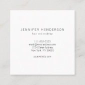 ミニモダンマリスエレガントトのソフトピンクプロフェッショナル スクエア名刺 (裏面)