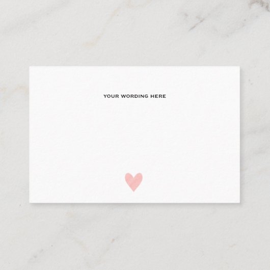 ミニモダンマリストのピンクハートギフト券 名刺 (裏面)