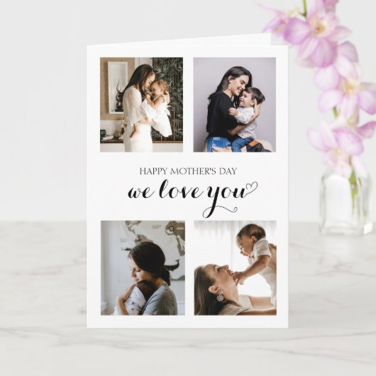 ミニモダンマリストの台本ハートハッピーマザーデー  カード (蘭)