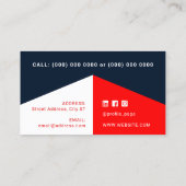 ミニモダンマリストの幾何ポートレート車 名刺 (裏面)