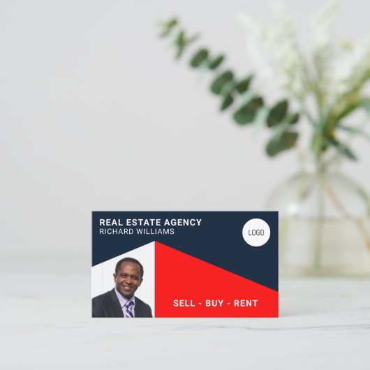 ミニモダンマリストの幾何ポートレート車 名刺 (スタンド正面)