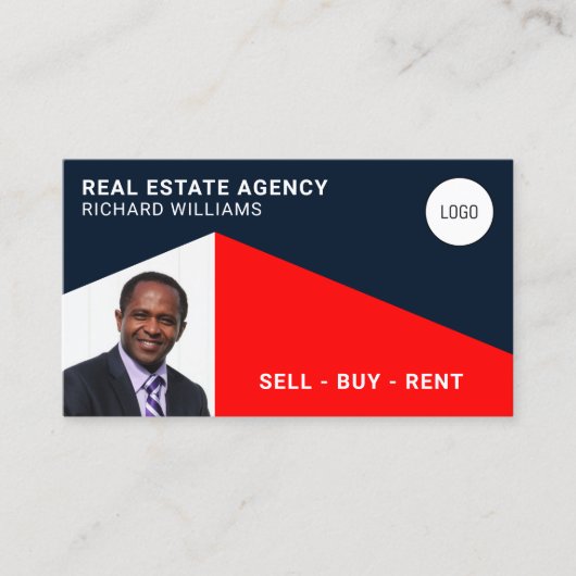 ミニモダンマリストの幾何ポートレート車 名刺 (正面)