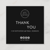 ミニモダンマリスト赤面感謝していピンク順序 スクエア名刺 (正面)