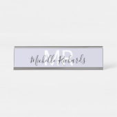 ミニモダンマリスト·ライト·パープル·ネーム·モノグラム デスクネームプレート (正面)