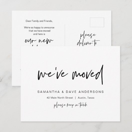 ミニモダンマリスト、引っ越し、発表 ポストカード (正面/裏面)