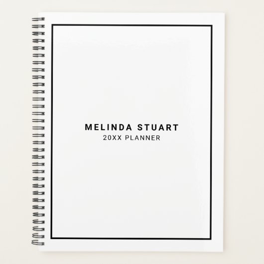 ミニモダンマリズムの白黒 プランナー手帳 (正面)