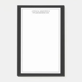 ミニモダンマリズムの黒とパーソナライズされた白 ポストイット (正面)