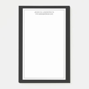 ミニモダンマリズムの黒とパーソナライズされた白 ポストイット