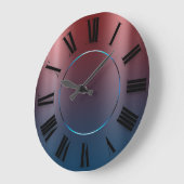 ミニモダンマリズム·ブルーニュ·マルーン·ローマ数字 ラージ壁時計 (傾斜)