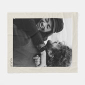 ミニモダンマ結婚リストの写真とエレガント日付 フリースブランケット (正面(横))