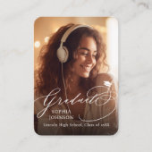 ミニモダン書道写真卒業招待状 エンクロージャーカード (正面)