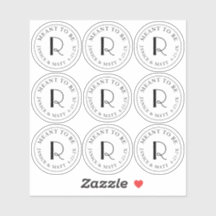 ミニモノグラムの日付のラベルに結婚なる