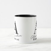ミニモノグラム ブライズメイド 黒と白 マグカップ (中央)