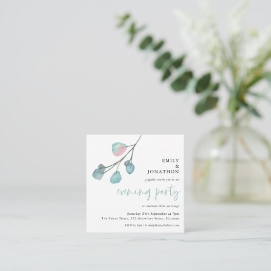 ミニユアートーカリ結婚の夕べパーティー招待状 ノートカード (スタンド正面)