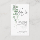 ミニユーカリプタススクリプトQRコード結婚の詳細 エンクロージャーカード (正面)