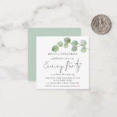 ミニユーカリ結婚プス夕べパーティー招待状 ノートカード (正面/裏面インサイチュ)