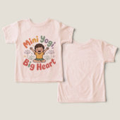 ミニヨガキッズTシャツ 大きなハートでアクティブに遊ぼう (デザイン正面&裏面)